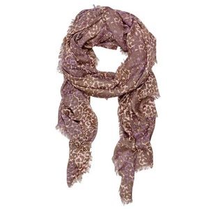 Talula Pink Lilac Taupe Leopard Print Scarf